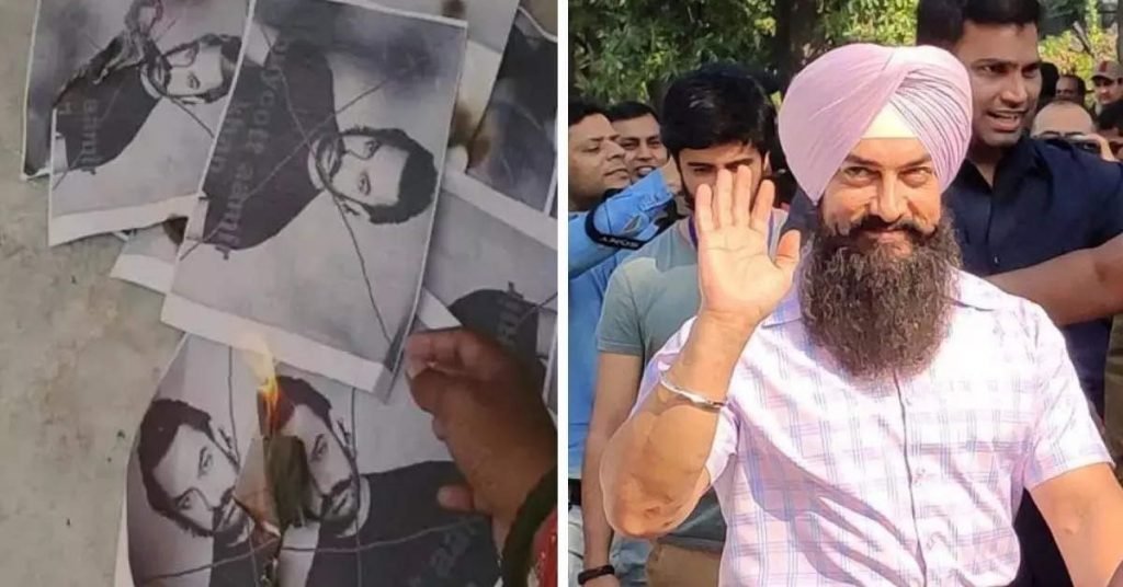 Hindu groups burn Aamir khan posters