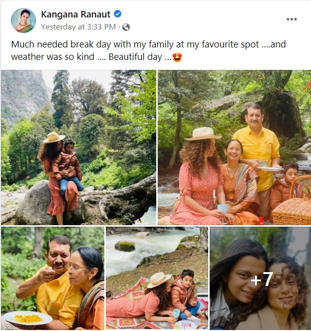 Kangana ENjoys Picnic in Manali with Family
