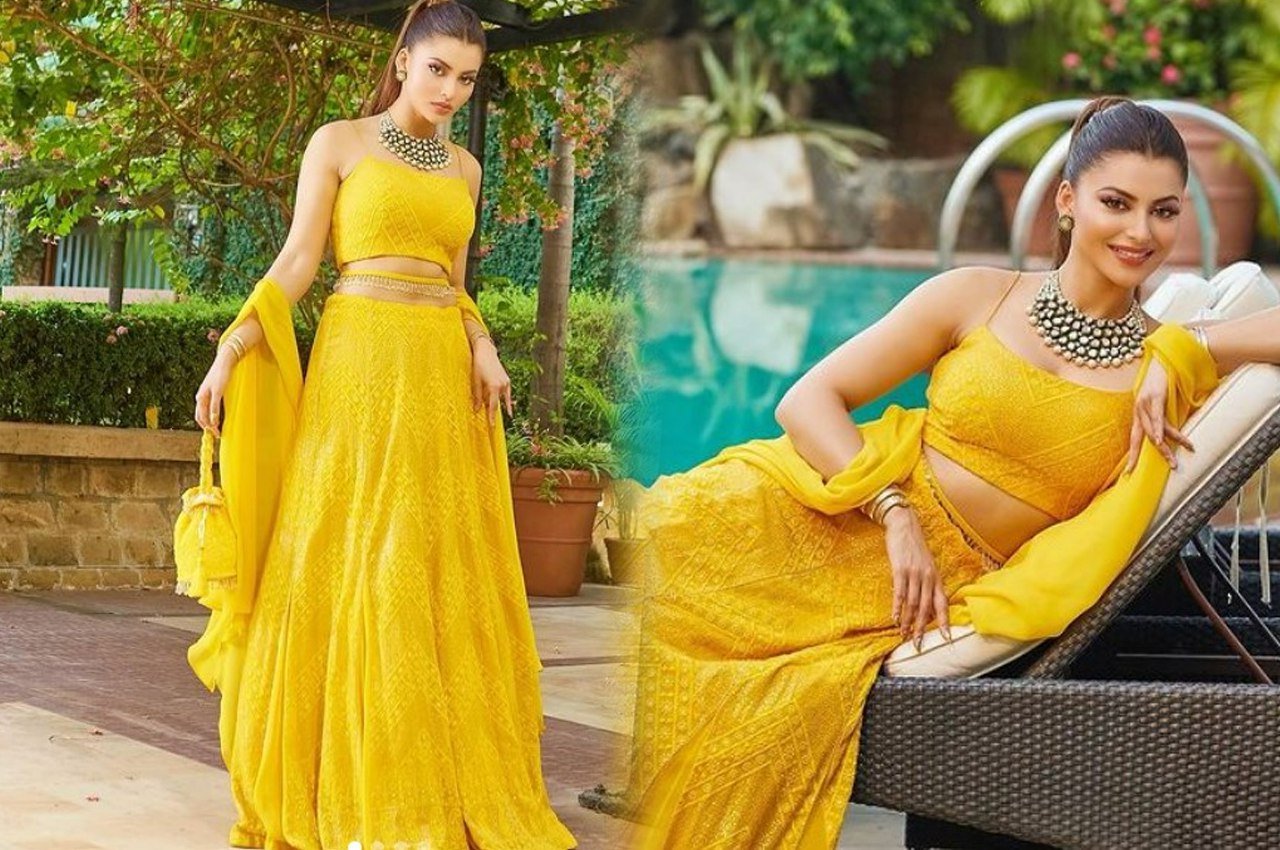 Urvashi Rautela yellow dress look