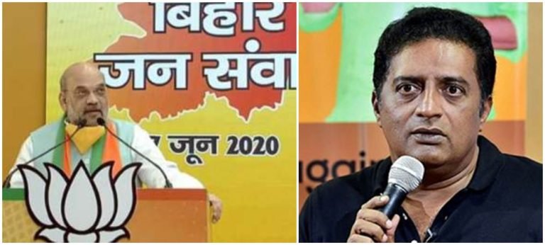 Prakash raj takes on Amit shah over virtual rally for election