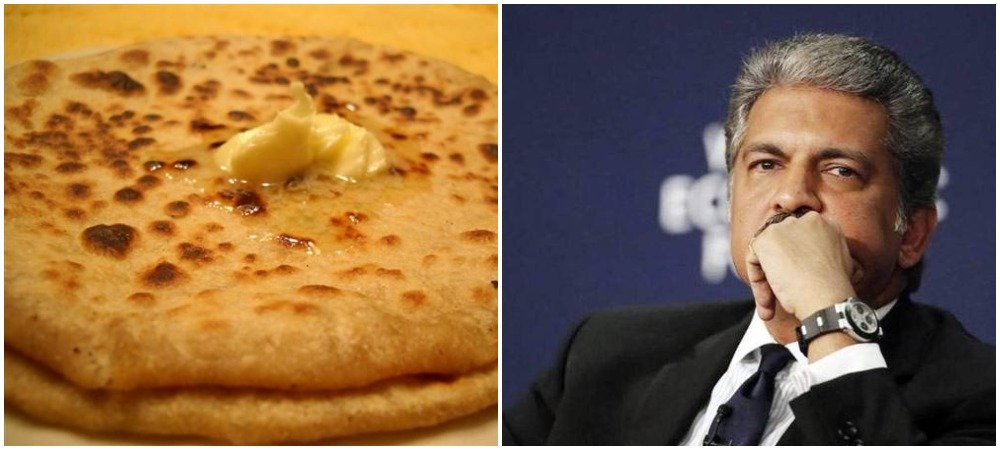 Anand mahindra shocked over GST on Paratha