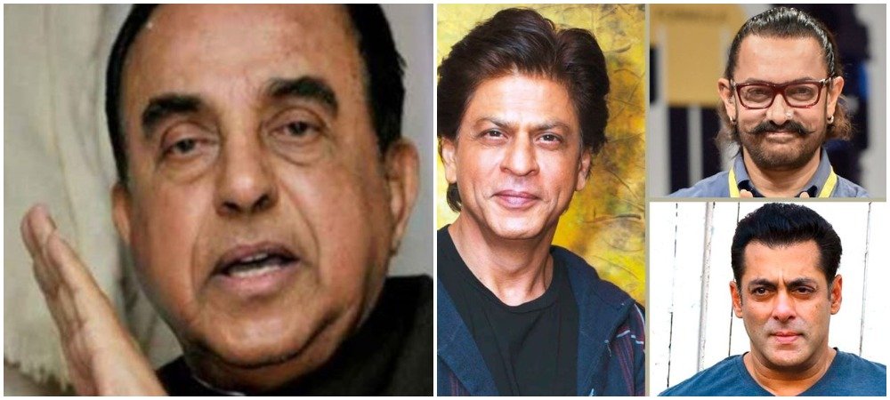BJP MP swammy takes on khans of Bollywood