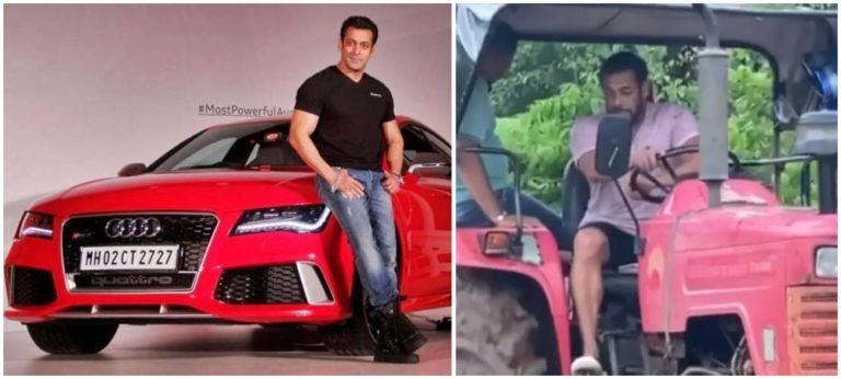 Salman Khan riding Tractor in farm