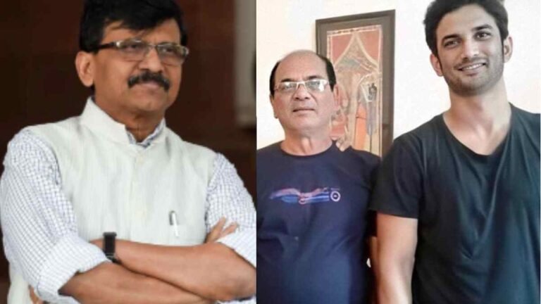 Sanjay raut stand with Sushant family