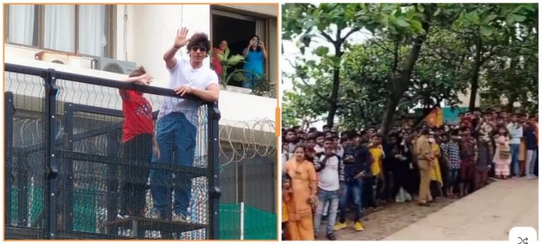 Shahrukh Welcome Fans Outside Mannat