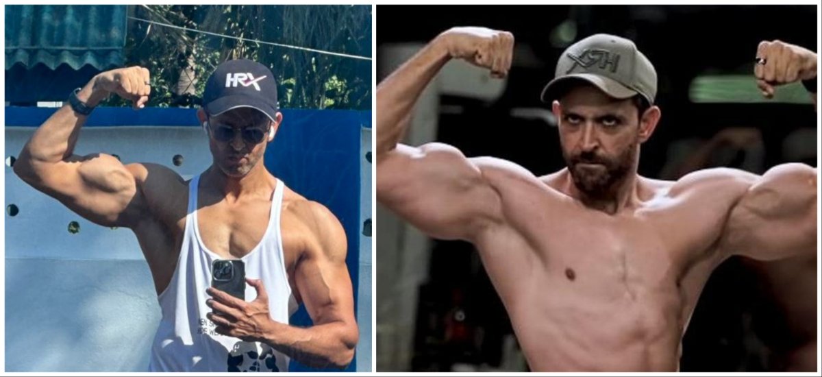 Hrithik Roshan Show his Biceps