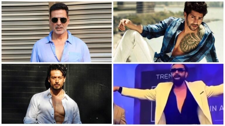 Bollywood Actors Deep Neck Button Open Shirt Looks