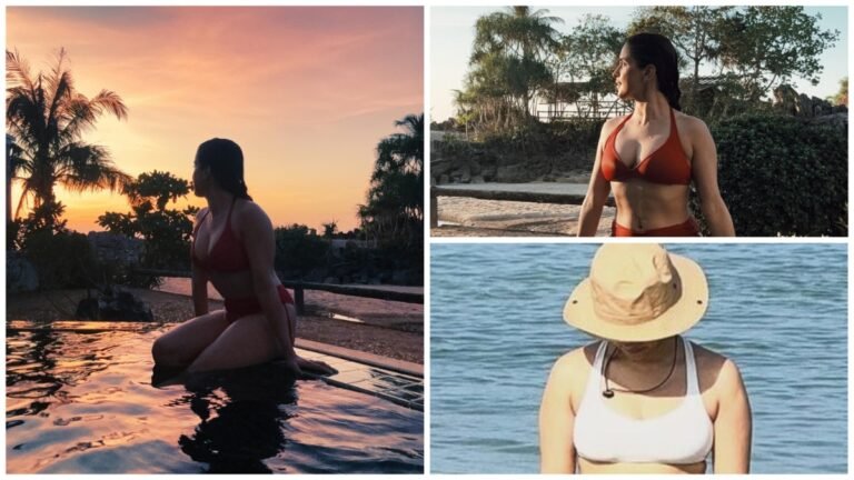 Sanya Malhotra Pool side Photos from Vacation goes Viral