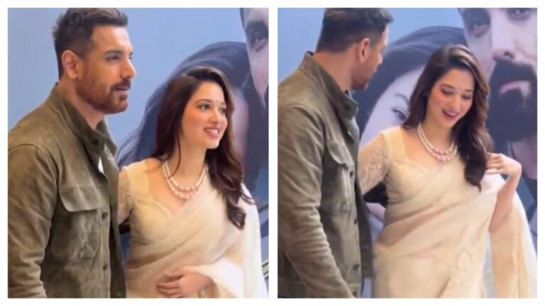 John Abraham Or Tamannah Promoting Vedaa Together