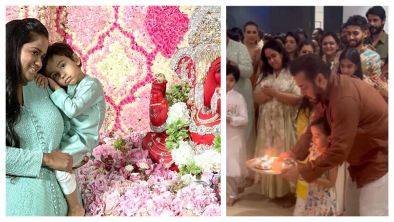 Salman Khan Doing Ganpati Pujan at Sister House