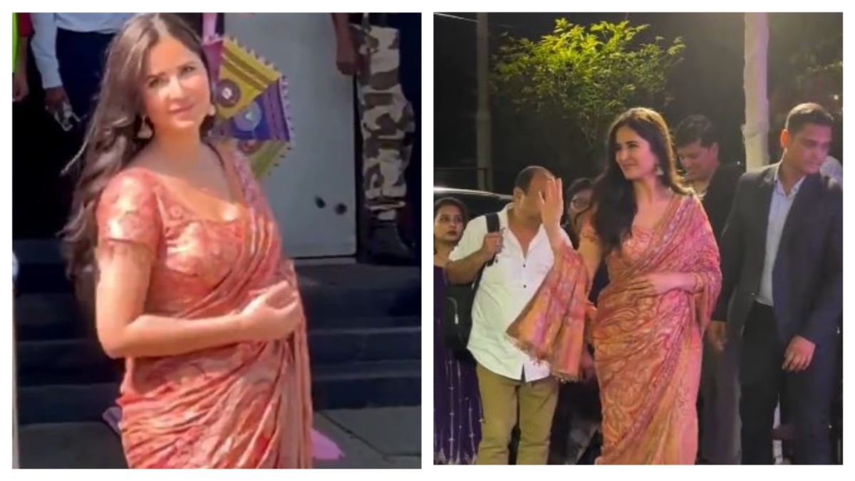 Katrina Kaif Floral Saree Look From Navratri Event Make Fans Fall In Love