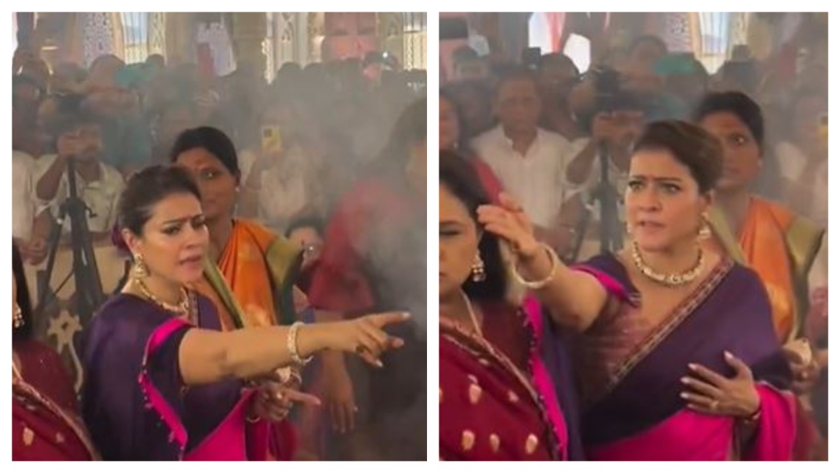 Kajol Angry On Paparazi In Durga Puja Pandal