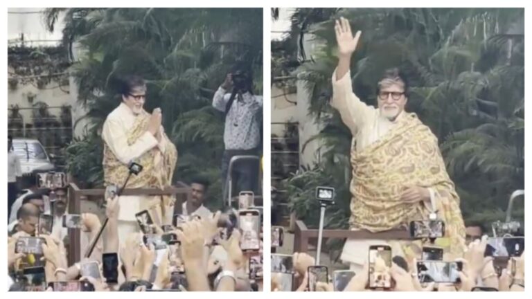 Amitabh Bachchan Thank Fans Outside House on Birthday